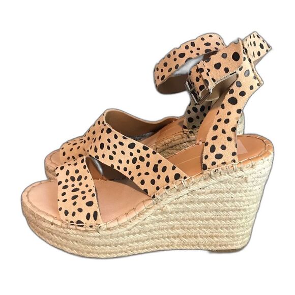 Dolce Vita Sandals Woman’s Size 9M Beige Suede Polka Dot Ankle Strap Espadrille - Picture 5 of 10